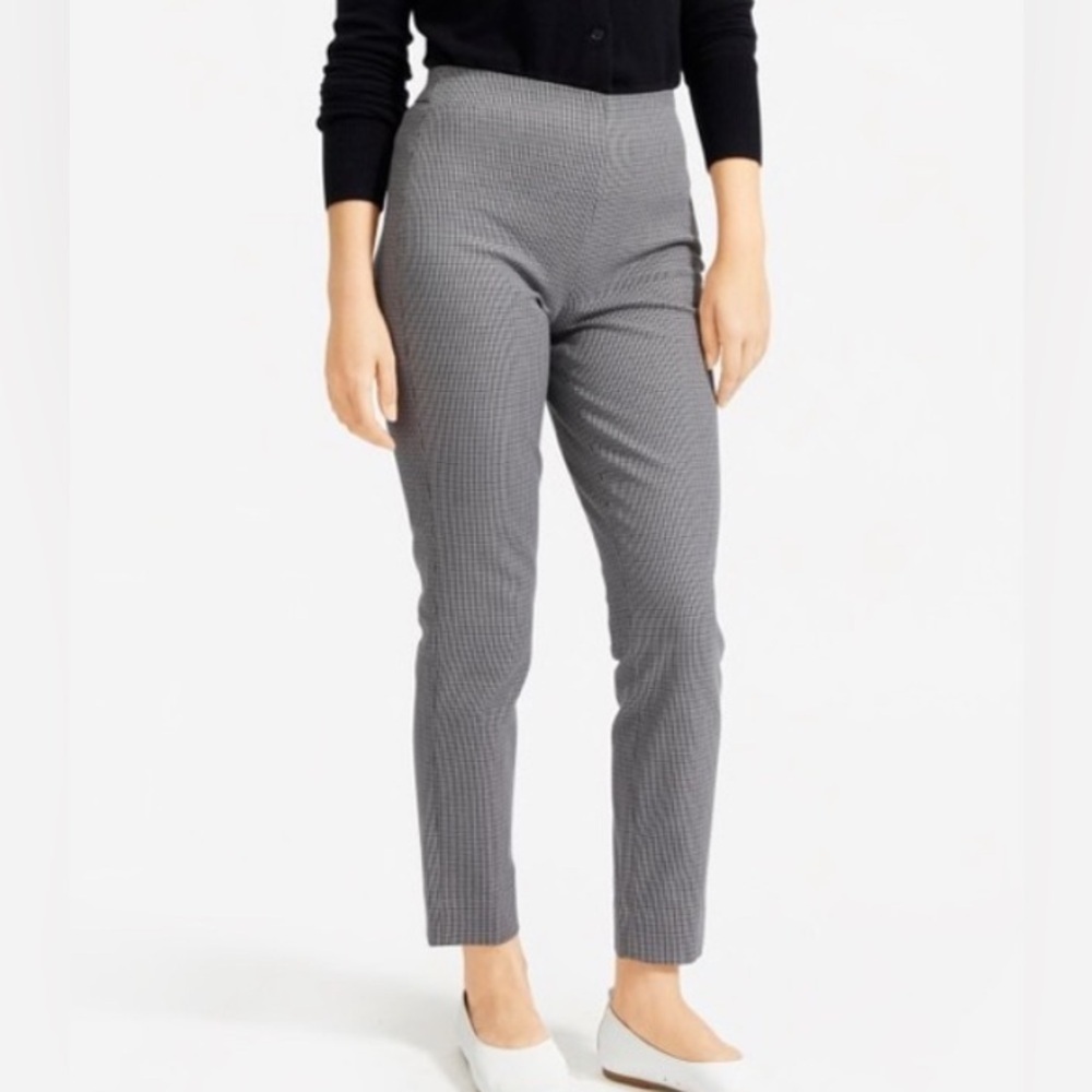 NWT Everlane The Side Zip Stretch Cotton Houndstooth ankle Pant trouser size 10